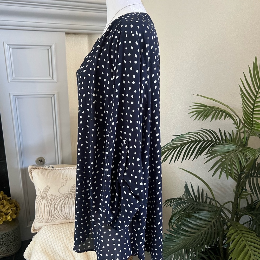 41 Hawthorn Navy and White Polka Dot Blouse - Picture 3 of 8